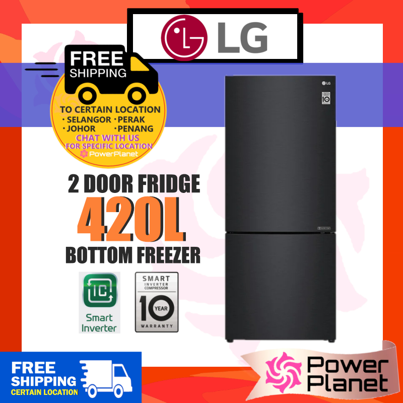 [FREE SHIPPING]LG 420L Bottom Freezer 2 Door Fridge GCB529NQCM Matte