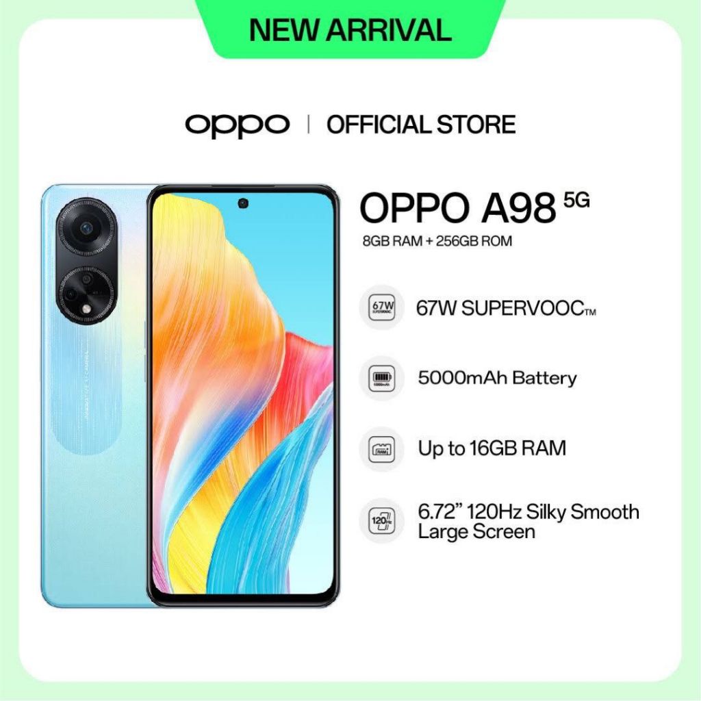 OPPO A98 5G 8GB+256GB [READY STOCK] 1 YEAR WARRANTY BY OPPO MALAYSIA