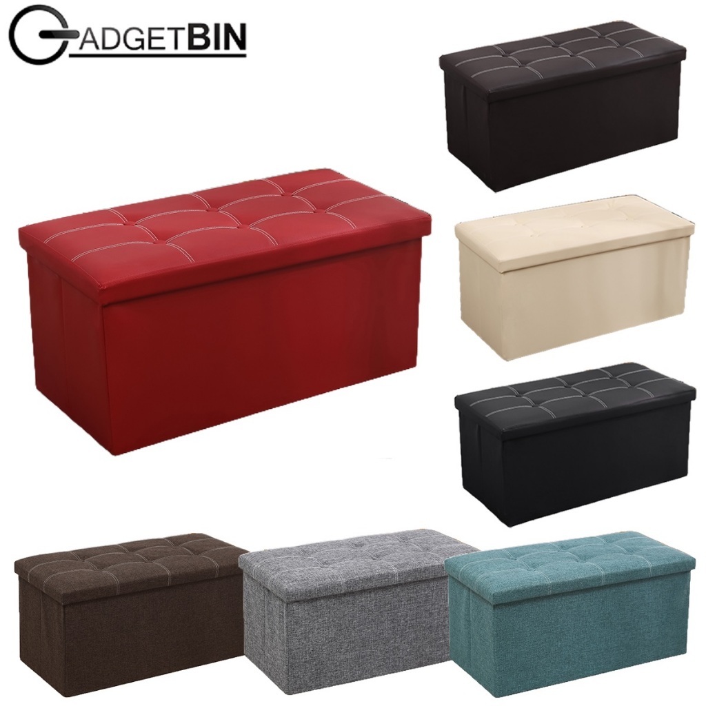 110L Extra Large Storage Stool Ottoman Foldable Storage Box For Living ...