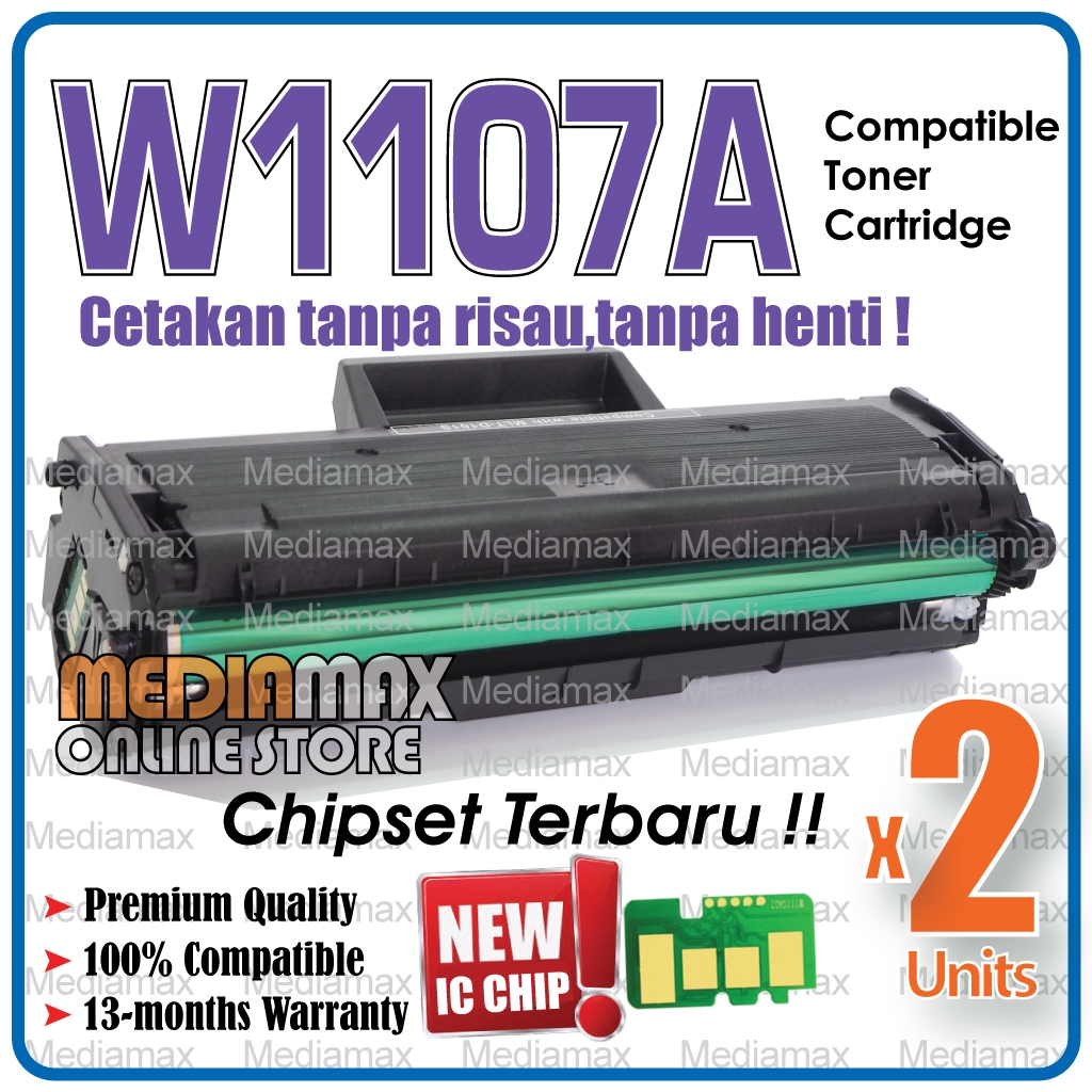 2x 🔥5000pages🔥 W1107A Compatible to HP W1107A HP107A W1107X Cartridge ...