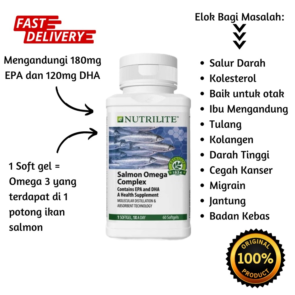 AMWAY Nutrilite Salmon Omega Complex | Shopee Malaysia