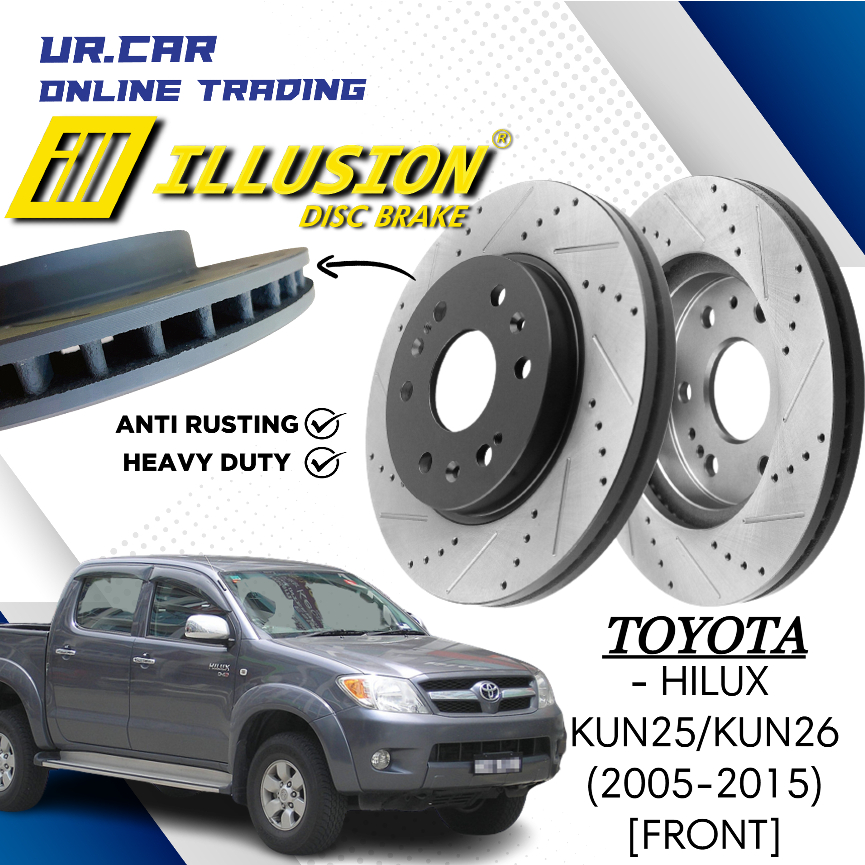 ILLUSION TOYOTA HILUX KUN25 / KUN26 (2005-2015) SPORT DISC BRAKE ROTOR ...