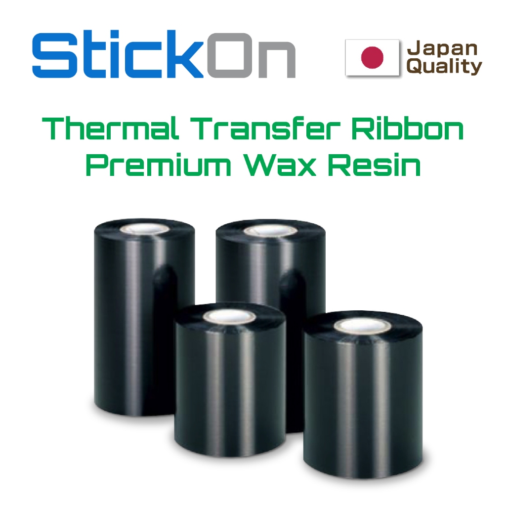BARCODE RIBBON WAX RESIN RIBBON [FACE OUT] with Extra Core Thermal ...