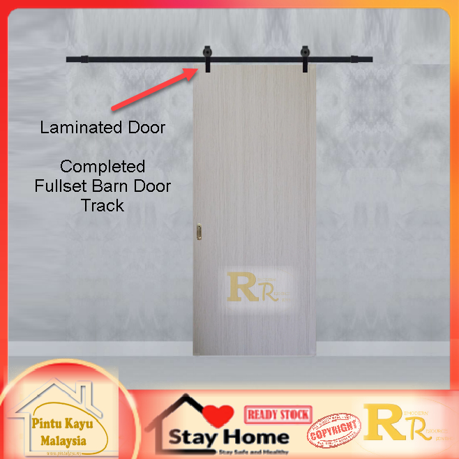 RRL8111Light Grey Laminated Door Sliding Door Barn Door Modern