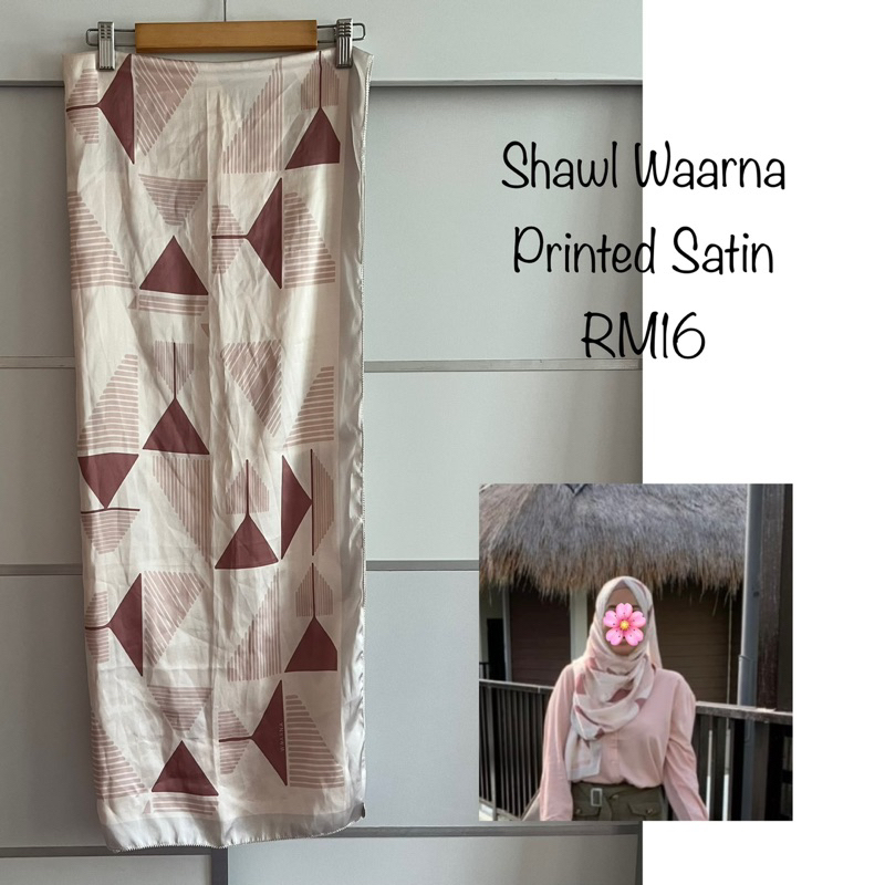 Shawl Waarna printed satin | Shopee Malaysia