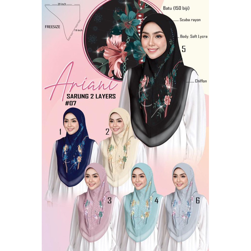 💥TUDUNG SARUNG ARIANi DIAMON 2 LAYER💥 | Shopee Malaysia