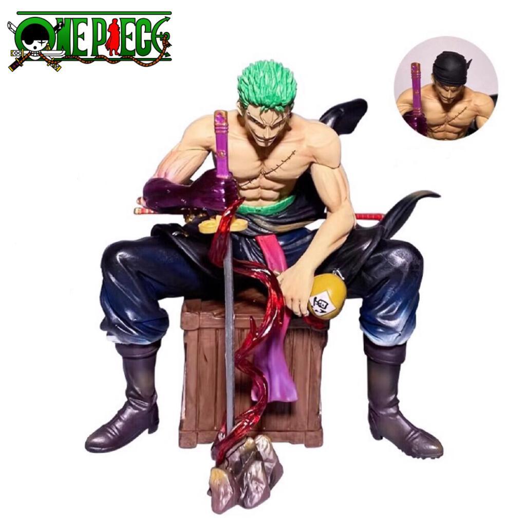 One Piece Roronoa Zoro Onigashima Sword Haki Sitting Style 15cm Action ...