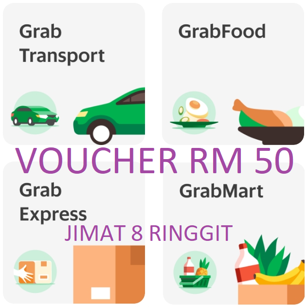 Grab Food Grab Car Grab Mart Grab Express RM 50 Voucher Shopee Malaysia