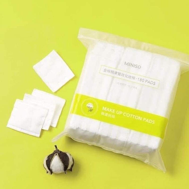 Miniso Soft Cotton Pads 180 Sheets (White) Soft & Gentle Touch Shopee