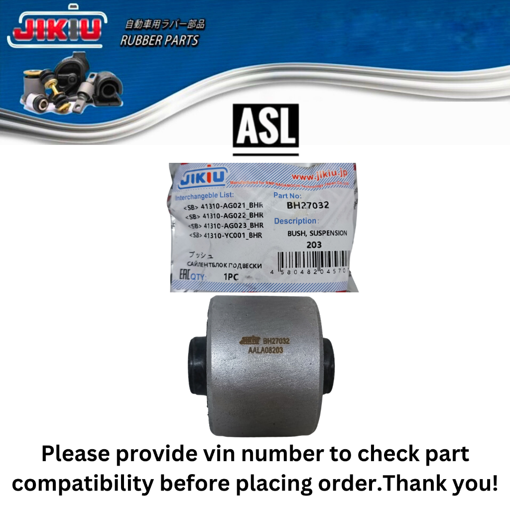 JIKIU Subaru Rear Axle Mounting Bush 41310YC001 BH27032 Exiga XV