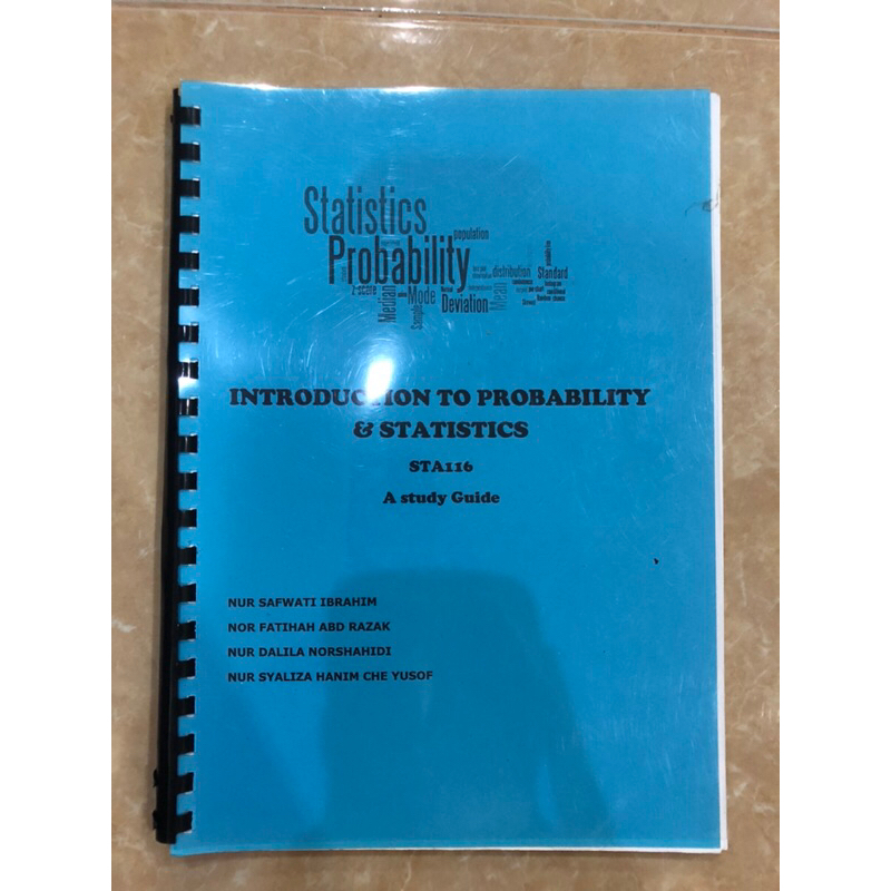 Introduction to Probability and Statistics (A Study Guide) | Shopee ...