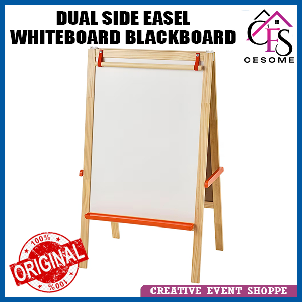 IKEA 💯Original ikea mala Easel Softwood Dual Side Whiteboard Blackboard