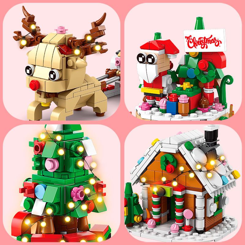 Christmas Block 2025 Santa Snowman Reindeer Bangunan Street View Model ...