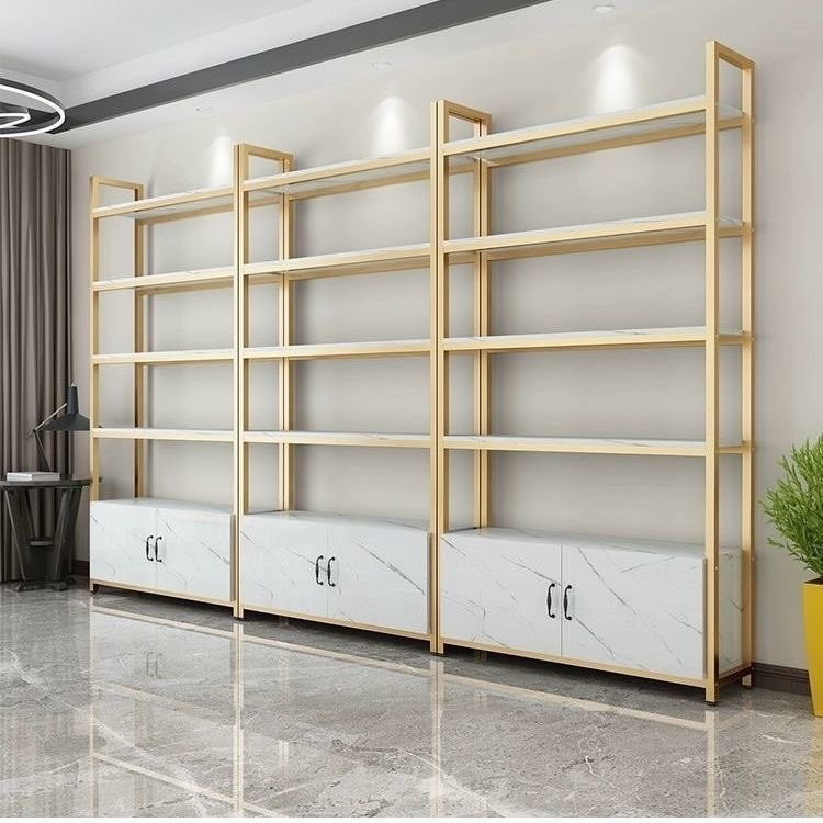Multi-layer storage rack marble display rack display cabinet gold ...