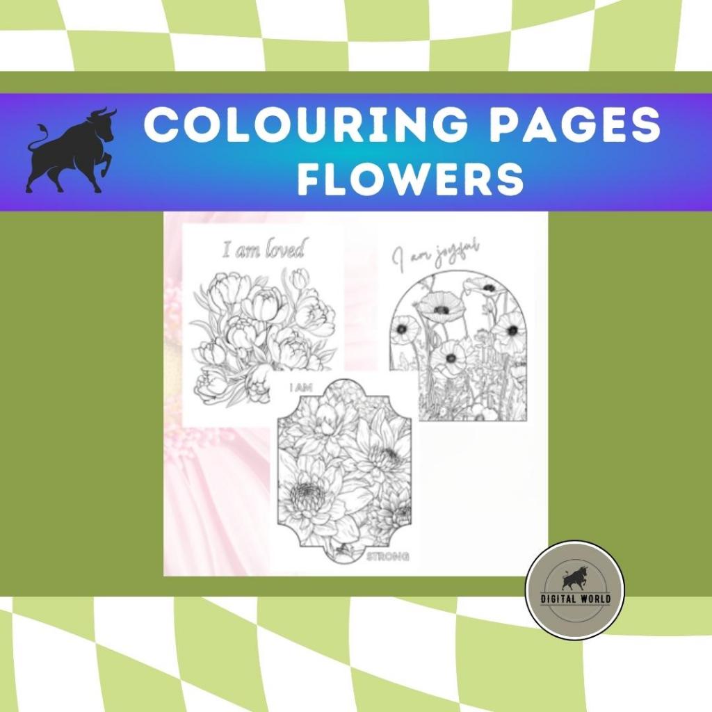 Digital Colouring Book | Flowers Colouring Pages | Colouring Pages For ...