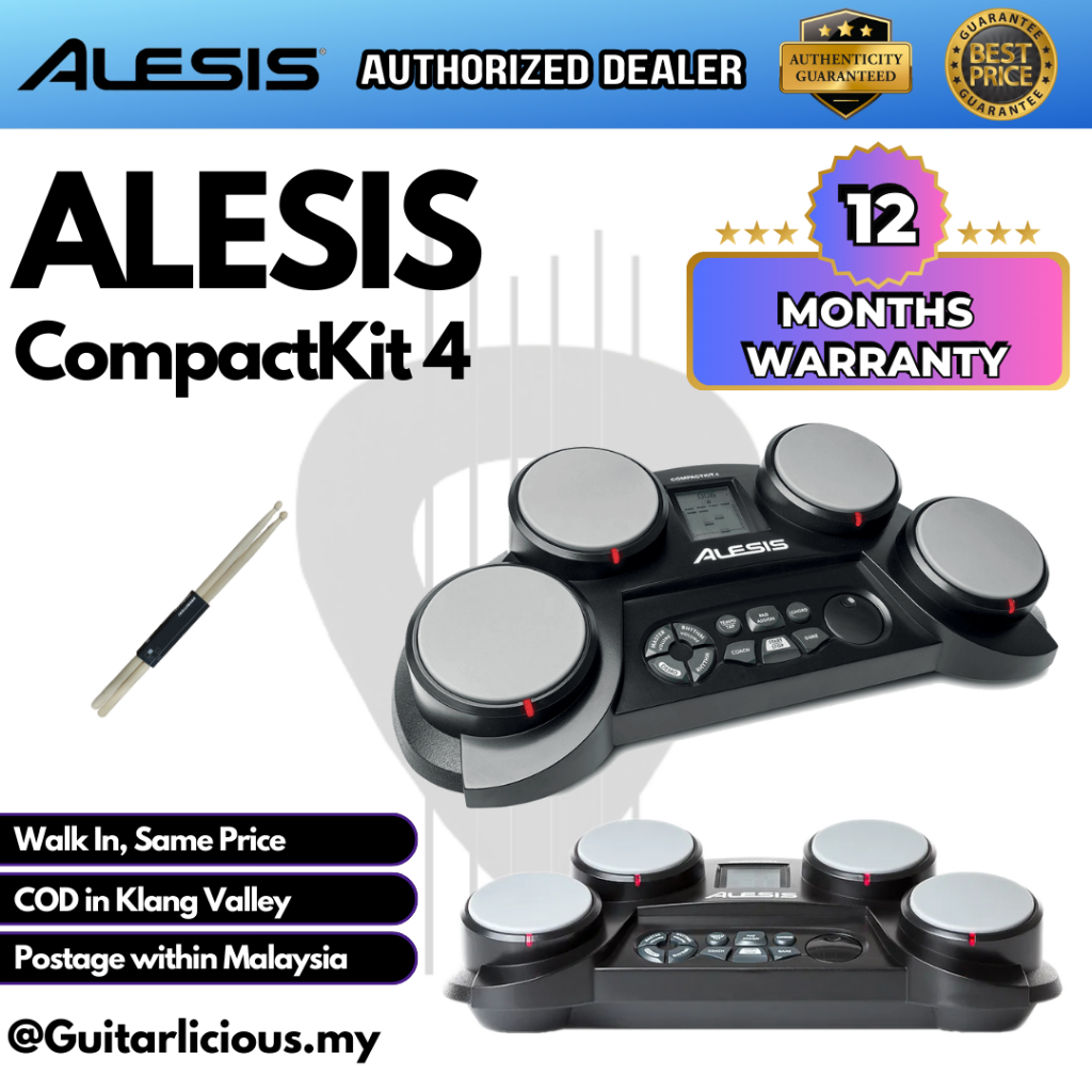 ALESIS Compactkit 4 4Pad Portable Tabletop Drum Kit ( Compatkit 4