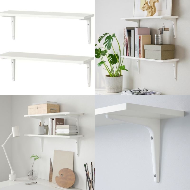 Ikea Burhult Sibbhult Wall Shelf with Brackets 59x20cm Shopee Malaysia