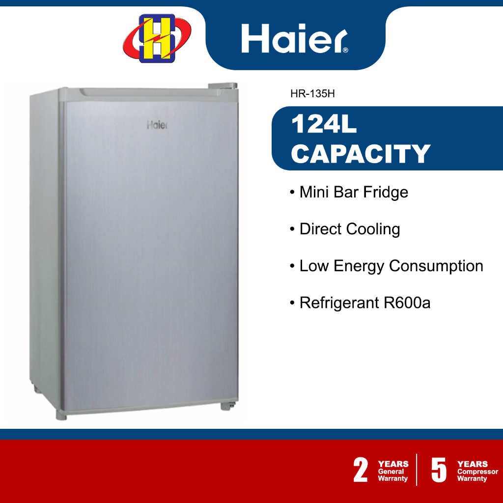 Haier Mini Bar Refrigerator (124L) LED Lighting Direct Cooling Fridge HR135H Shopee Malaysia