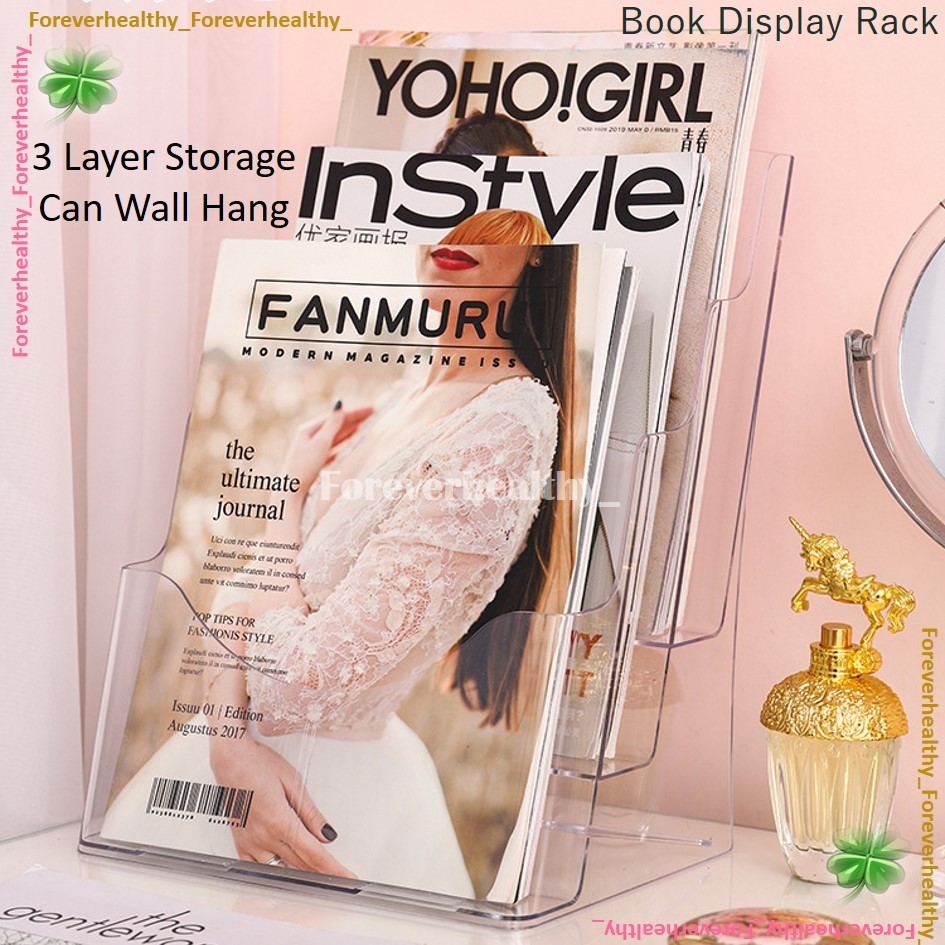 Wall Hang 3 Layer Magazine Story Book Display Rack Perfume Storage ...