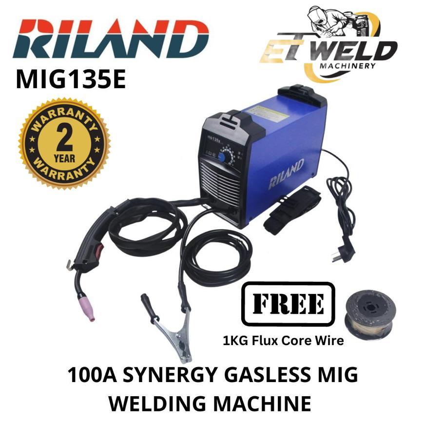 RILAND MIG 135E GASLESS WELDING MACHINE (SYNERGY) FOC 1ROLL GASLESS MIG