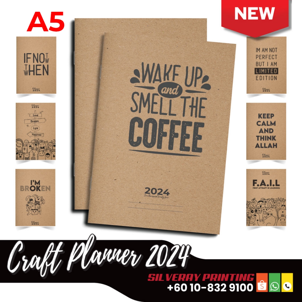 Craft Card Planner Booklet 2025 A5 SIZE Kraft Card Cover Planner