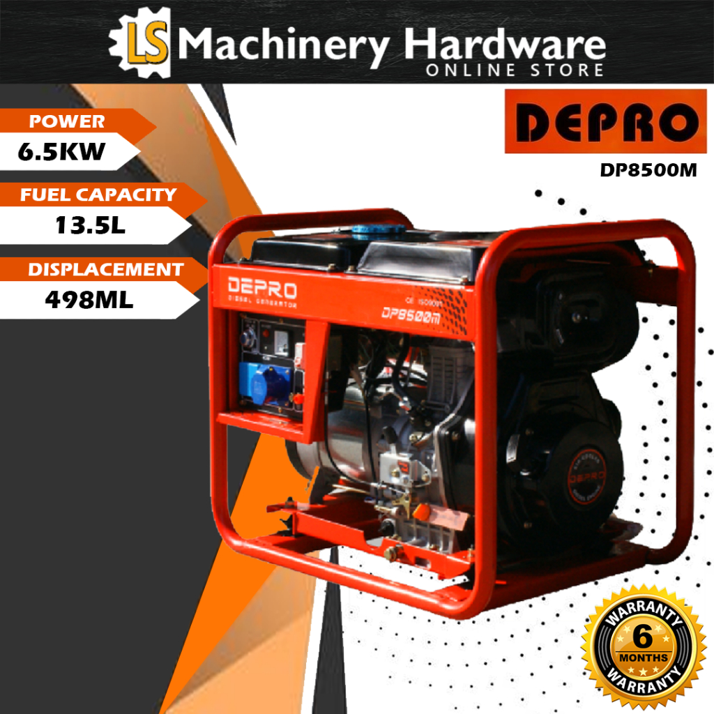 Depro DP8500M Air Cooled Open Frame Diesel Generator - 6 Months ...