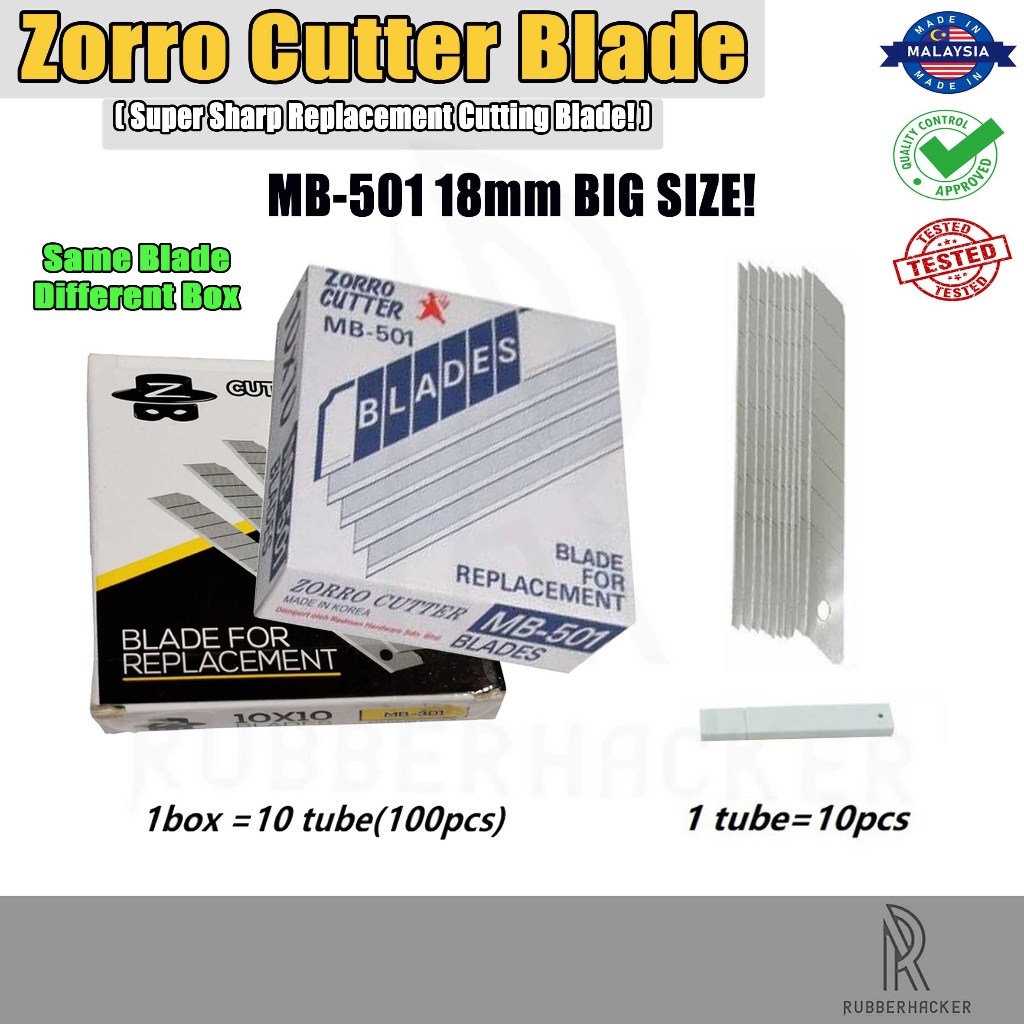 ORIGINAL ZORRO MB-501 MADE IN KOREA CUTTING BLADE REPLACEMENT 18MM BIG ...