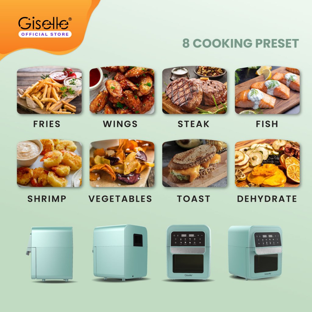 Giselle 8-in-1 Digital Air Fryer with Front Door Design &amp; Touch Sensor Timer Temperature Control (15L/1400W) - KEA0271