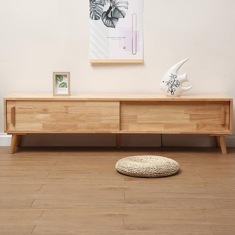 All solid wood TV coffee table combination Nordic log style