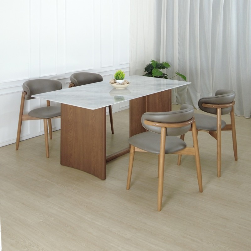 Natural Crystal Stone Table Rectangle 160cm/180cm Top with Wooden A Leg ...