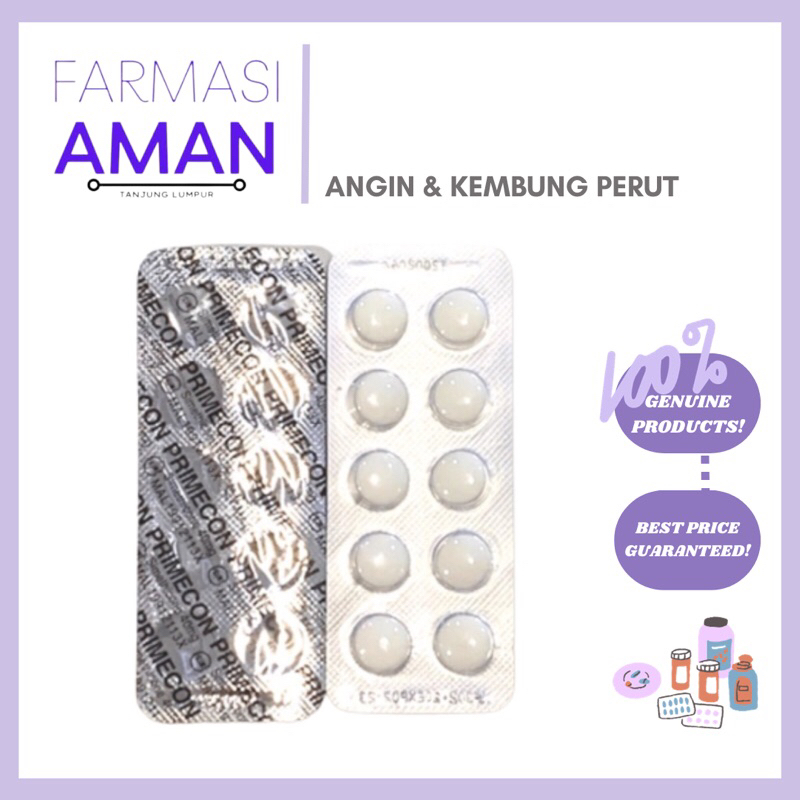 Prime Primecon Simethicone Tablet 40mg 10's | Shopee Malaysia