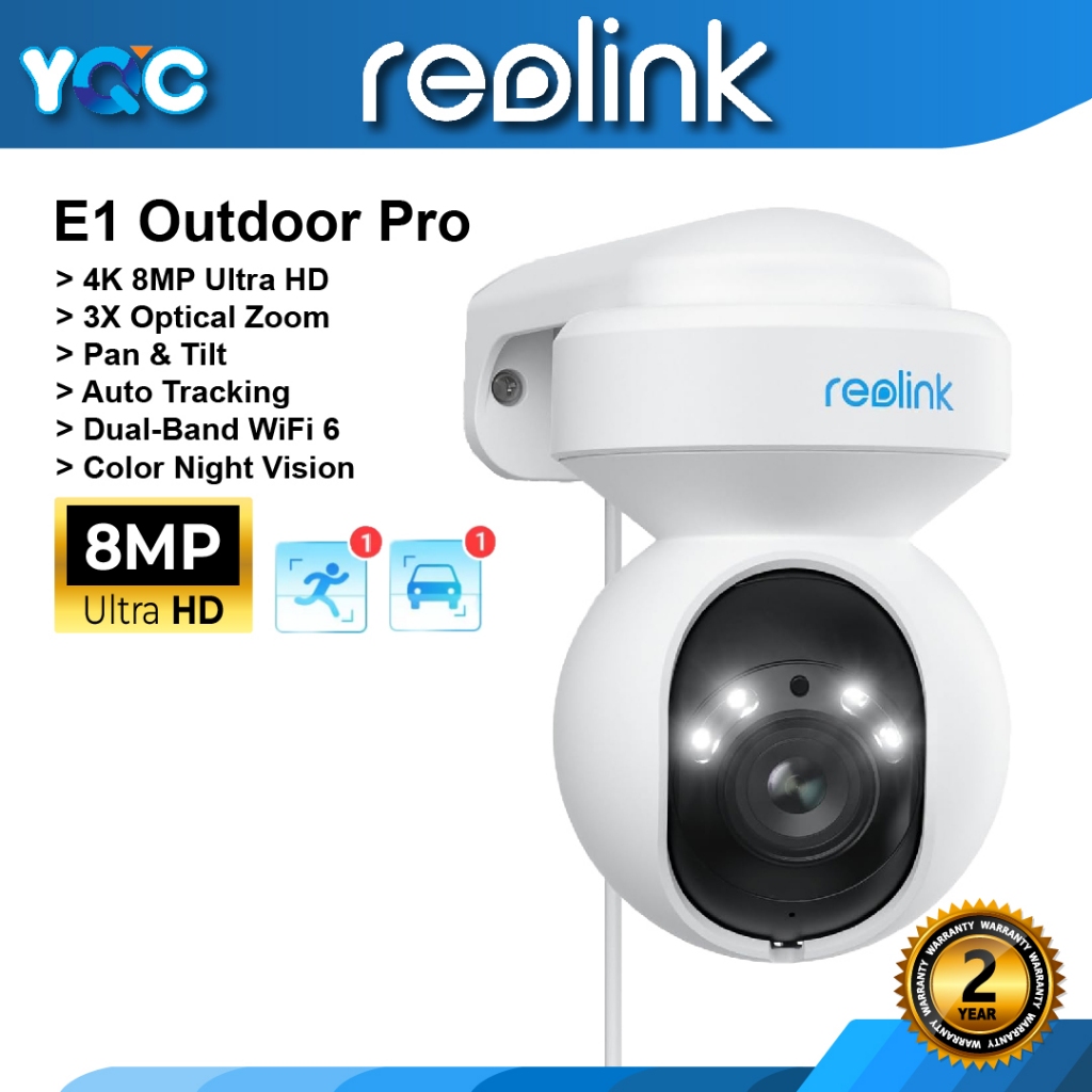 Reolink E1 Outdoor Pro 8MP/4K PTZ WiFi Camera with Spotlight, Color