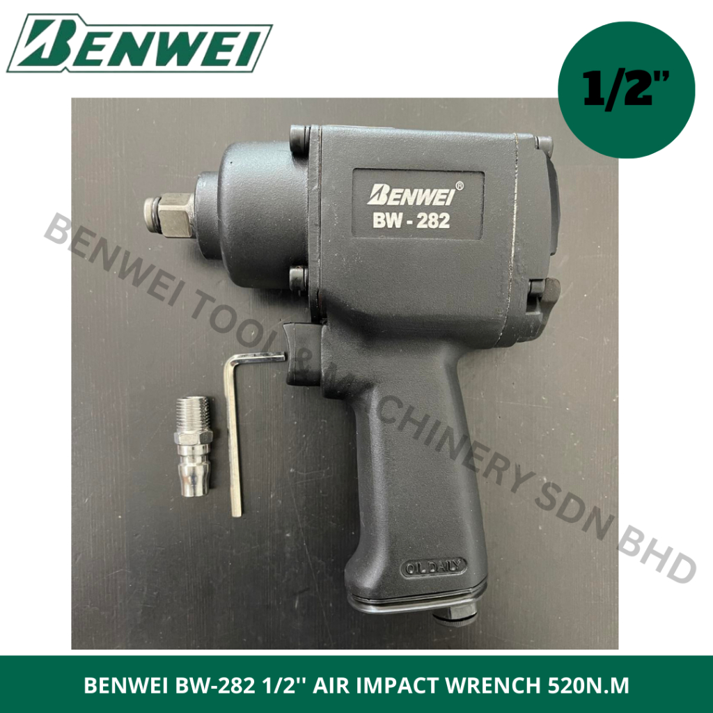 BENWEI BW-282 1/2'' AIR IMPACT WRENCH 520N.M / GUN BUKA TYRE / AIR GUN ...