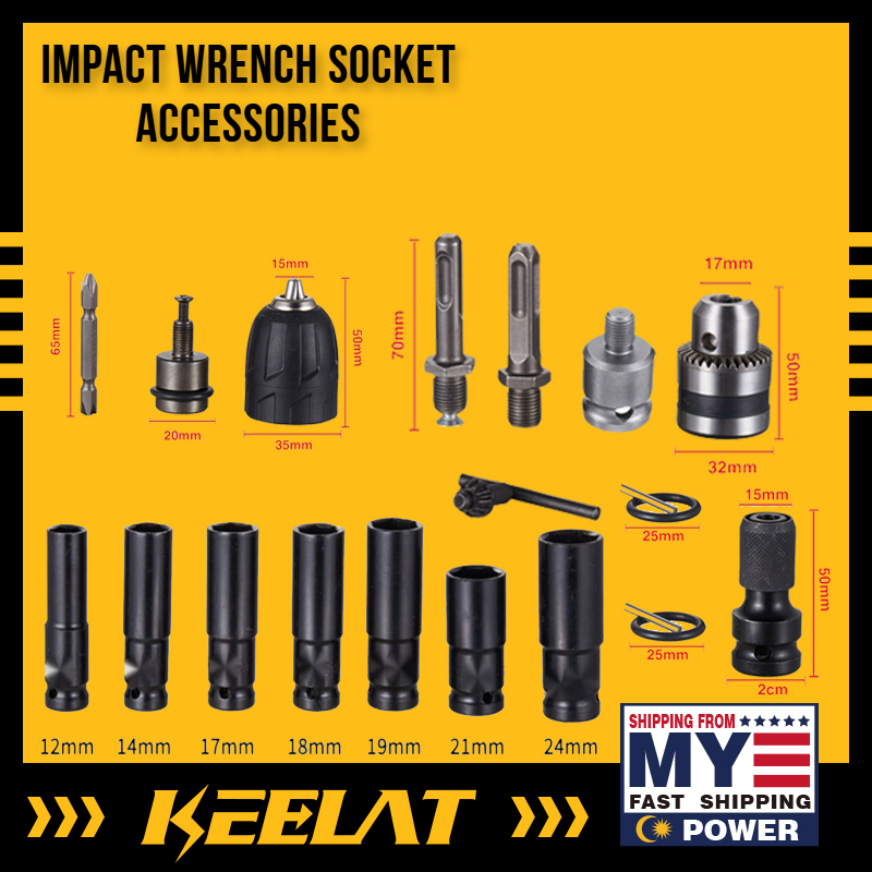 KEELAT Impact Wrench Adapter Convert Alat Ganti Spare Parts Nut Bolt