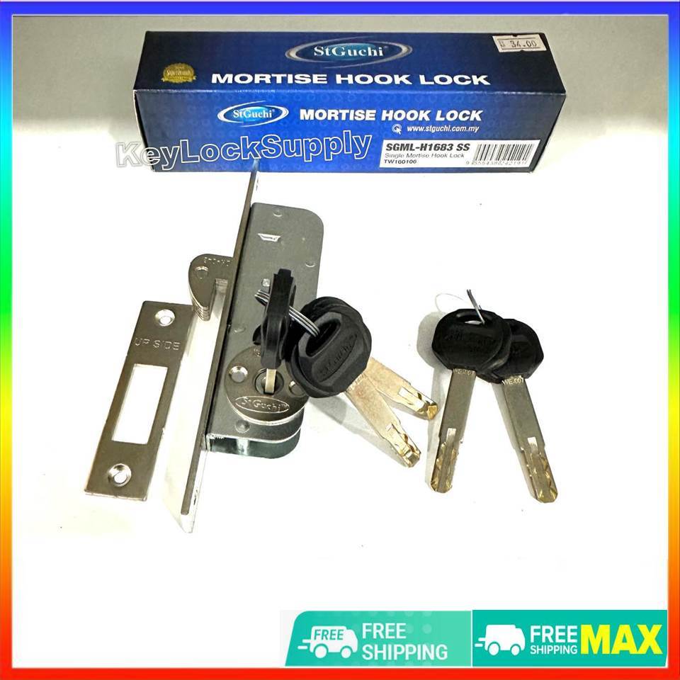 ST GUCHI DEADLOCK SET H1683/ SS HOOK LOCK st guchi mortise hook lock ...