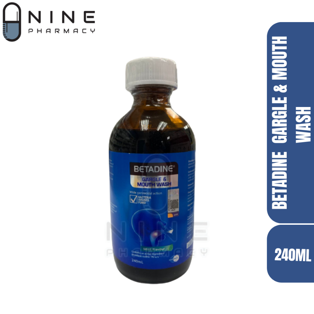 Betadine Gargle & Mouthwash 240ML (Helps Stop Sore Throat Fast) EXP03/