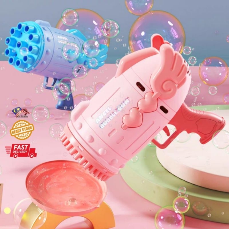 Children Electric Bubble Machine Gatling Bubble Gun Kids Automatic
