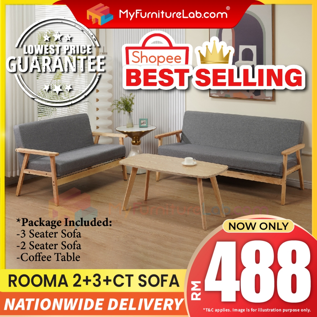【READY STOCK】𝐌𝐘𝐅𝐔𝐑𝐍𝐈𝐓𝐔𝐑𝐄𝐋𝐀𝐁® ROOMA Living Set Meja Makan Murah Living