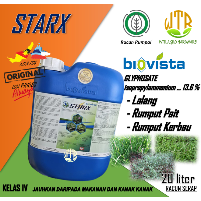 Racun Rumpai STARX biovista 20 Liter Glyphosate-Isopropylammonium 13.6% ...