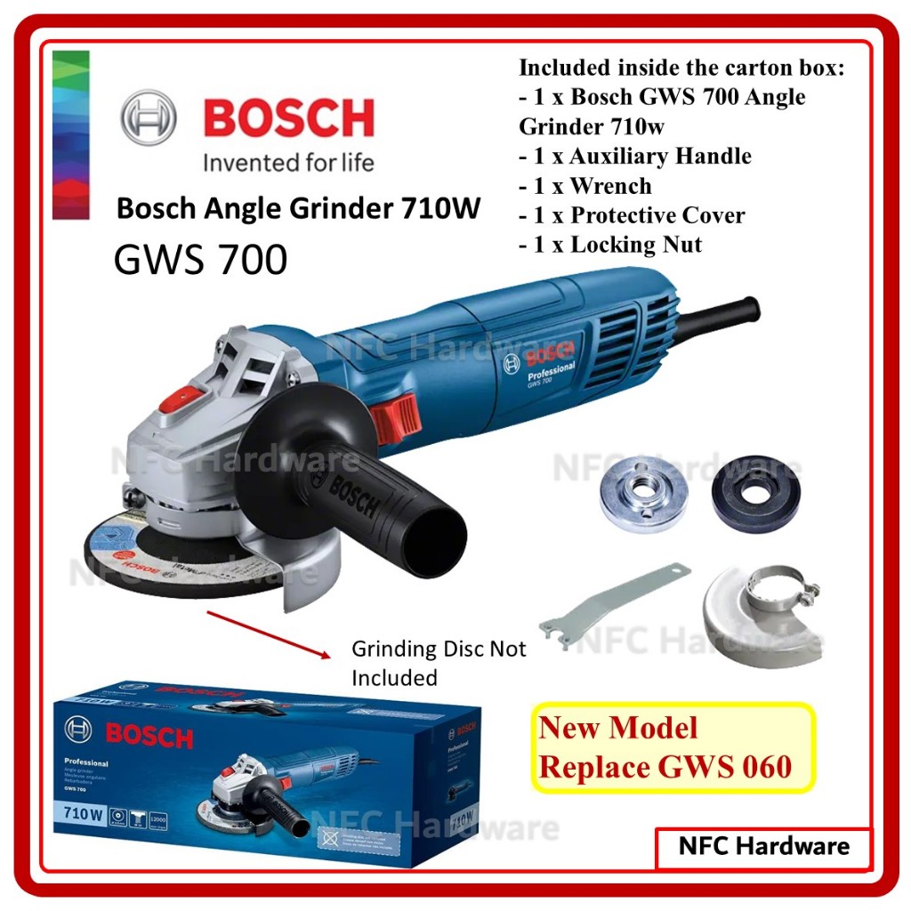 BOSCH GWS 700 4" Angle Grinder 710W | Shopee Malaysia