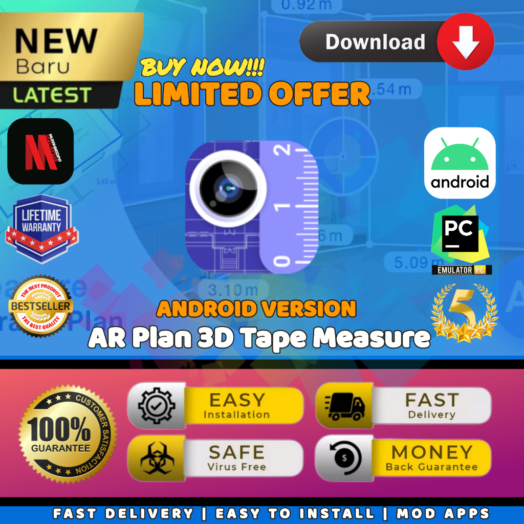 Murah365Days out AR Plan 3D Tape Measure Tools Latest Update