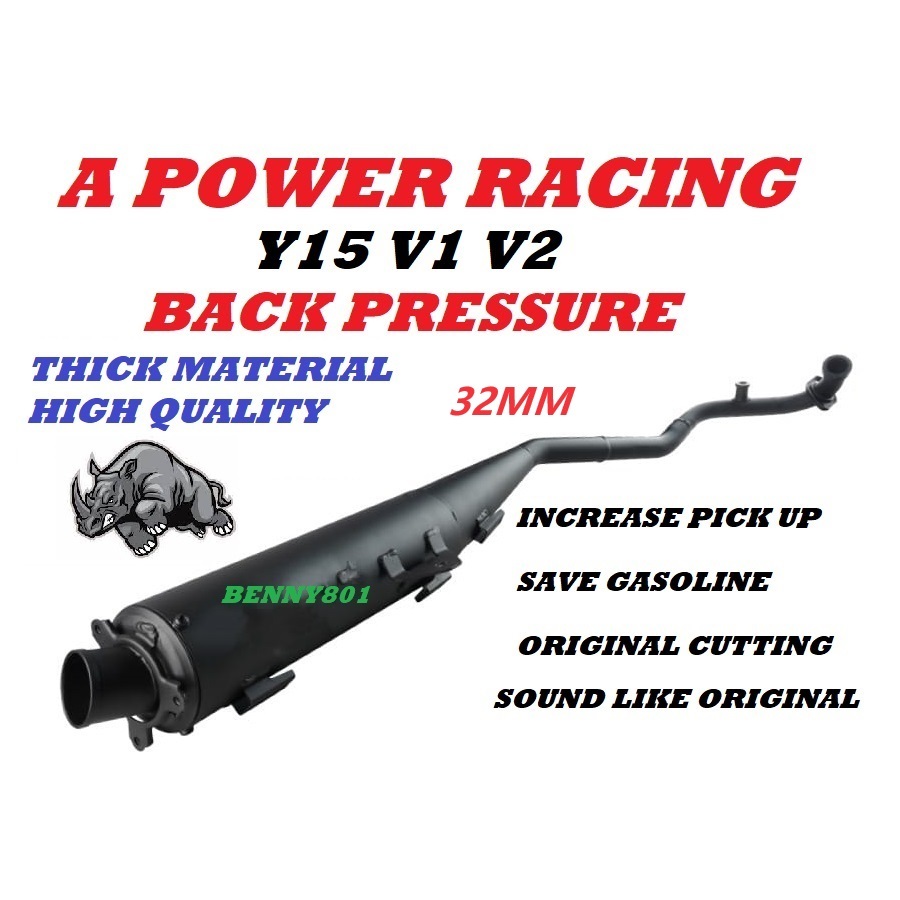 MUFFLER Y15 BACK PRESSURE 32MM EXHAUST A POWER RACING Shopee Malaysia