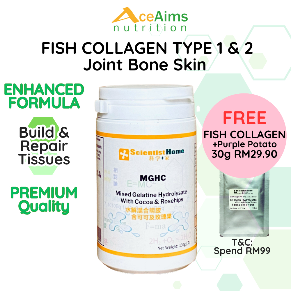 SCIENTIST HOME Mixed Gelatine Hydrolysate w Cocoa Rosehips 130g Bone