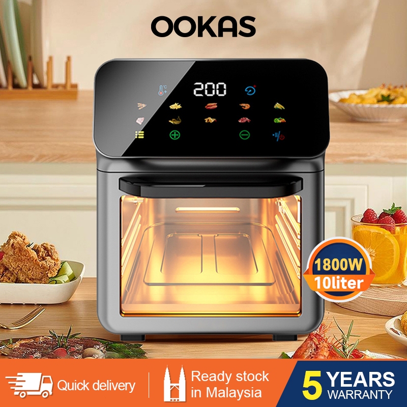 OOKAS Air Fryer 9/10L Touch Digital Display Home Multi-function Large ...