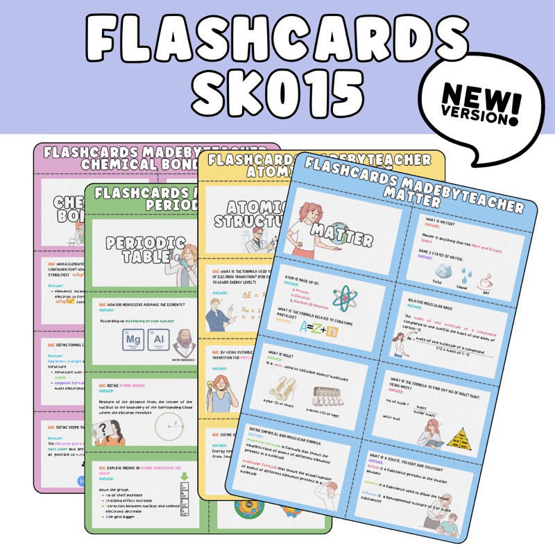 (COMPLETE) PRINTABLE DIGITAL FLASHCARDS FOR CHEMISTRY SK015 | Shopee ...