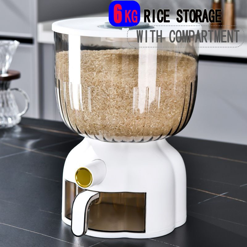 White Moisture-proof Sealed Container Food Storage Rice Container Rice ...