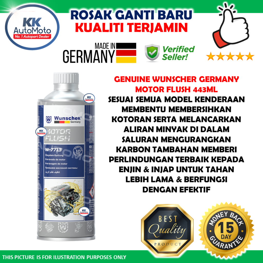 Motor Engine Flush Cleaner Genuine Wunscher Germany W7713 443mL Proton