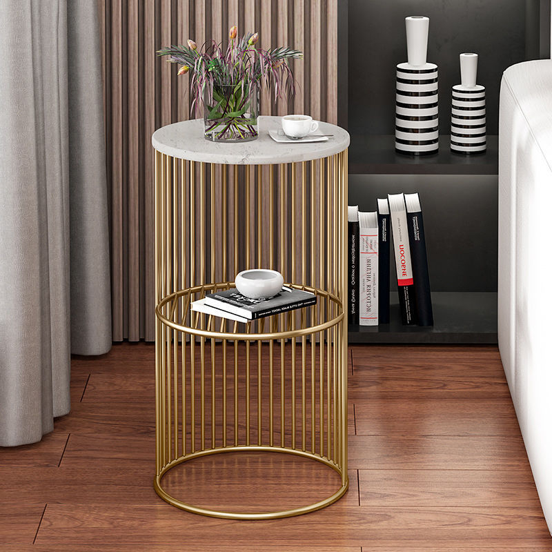 Black Iron Coffee Table Small Apartment Sofa Side Table Corner Nordic ...