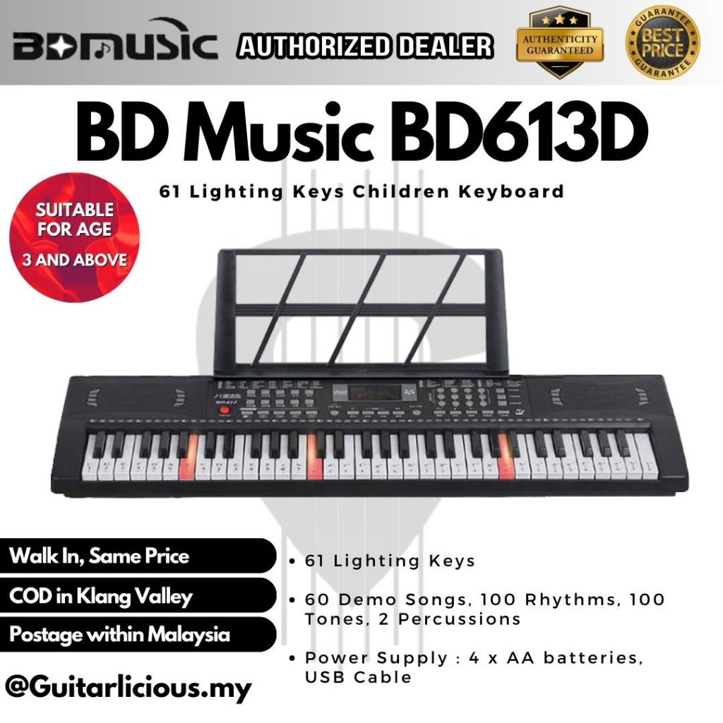 61 Keys Keyboard Children Electronic Lighting Keyboard Bd 613d Bd613d