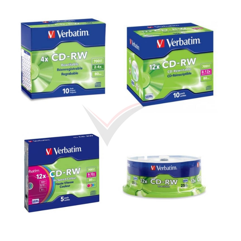 Verbatim CD-RW, 700 MB, 12X, 10 Pack